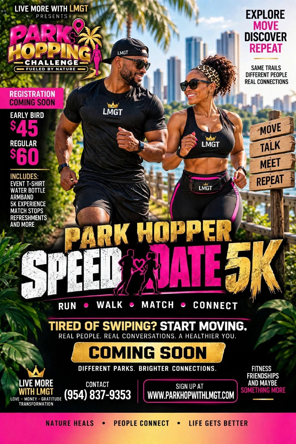 Park Hopper Speed Date 5K flyer