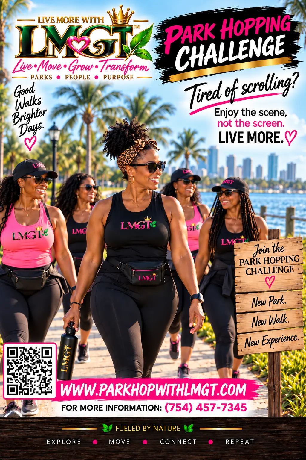 Park Hopping Challenge advert — Tired of scrolling? Enjoy the scene, not the screen.
